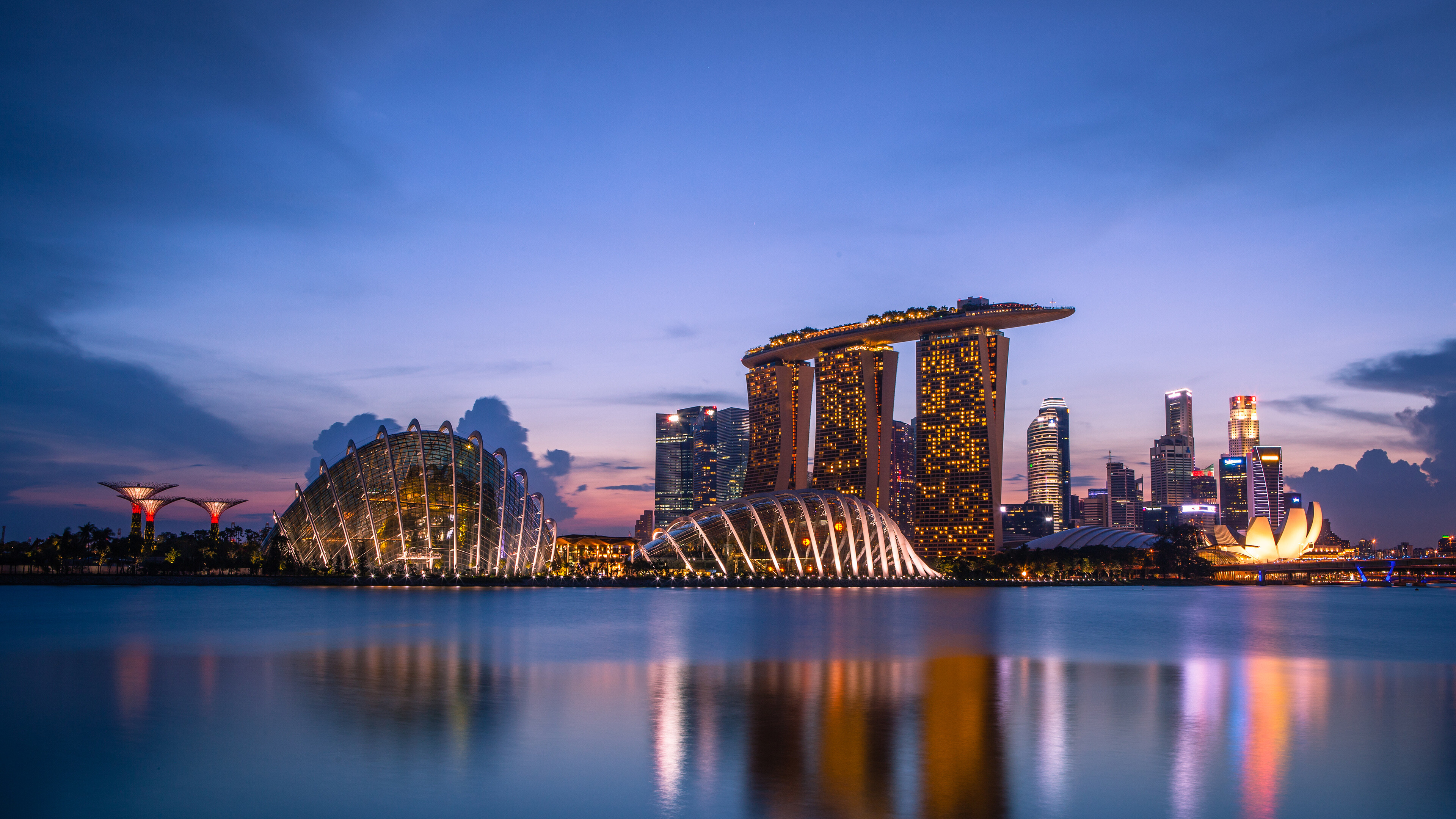 Singapore skyline at blue hour